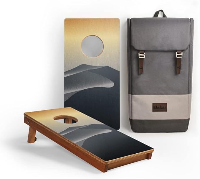 Elakai National Parks Series Premium Travel Cornhole Boards with Carry Case Backpack 1x2