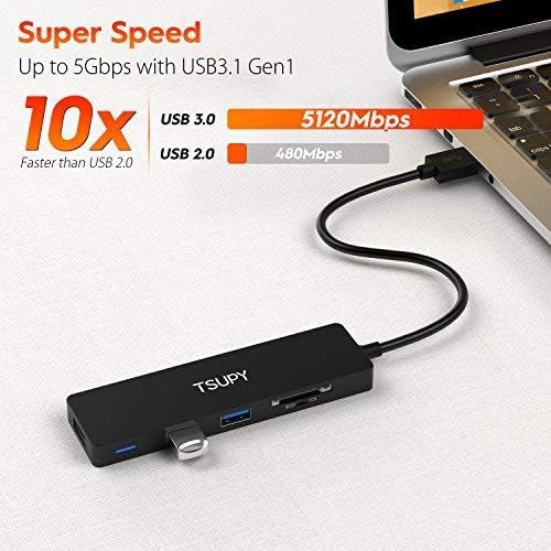TSUPY 3.0, 5 1 3.0 3 3.0 USB Hub in Multiport Adapter USB Hub with SD Micro SD Card Reader, USB Ports Compatible