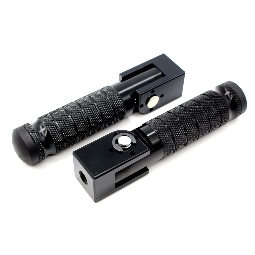 Universal Motorcycle Bicycle Folding Foot Pegs 90 Degree Foldable Electric Motorbike Ebike For Super73 S2/ZX/RX/R/S Passenger Footrests Rearsets Rear Set Footpegs foot Rest Pedals M8 Install Bolts