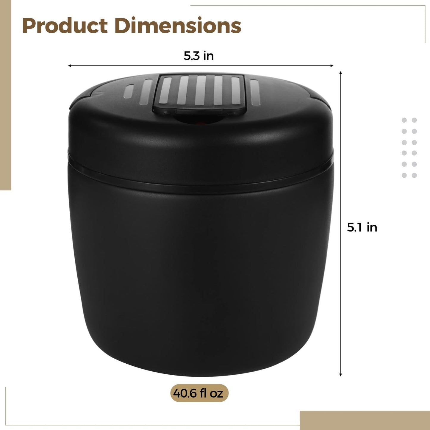 Insulated Container for Hot Food Adults, 1.2 L / 40.6 fl oz Stainless Steel Vacuum Insulated Food Jar, 5.3x5.3x5.1 in Wide Mouth Lunch Container with Insulated Bag, Foldable Spoon