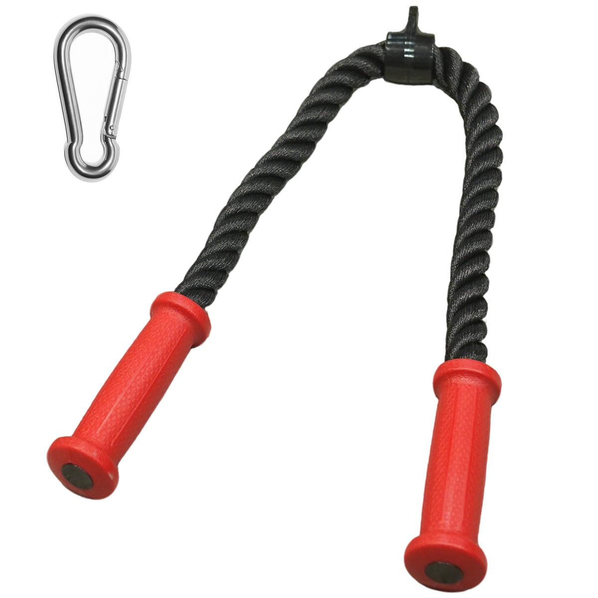 CYBEOE Ergonomic Tricep Rope, 27 Inch Red Grip Non-Slip Gym Rope Cable Attachment Wrist Relief Workout Rope Pull Down Attachment for Cable Machine (70cm)