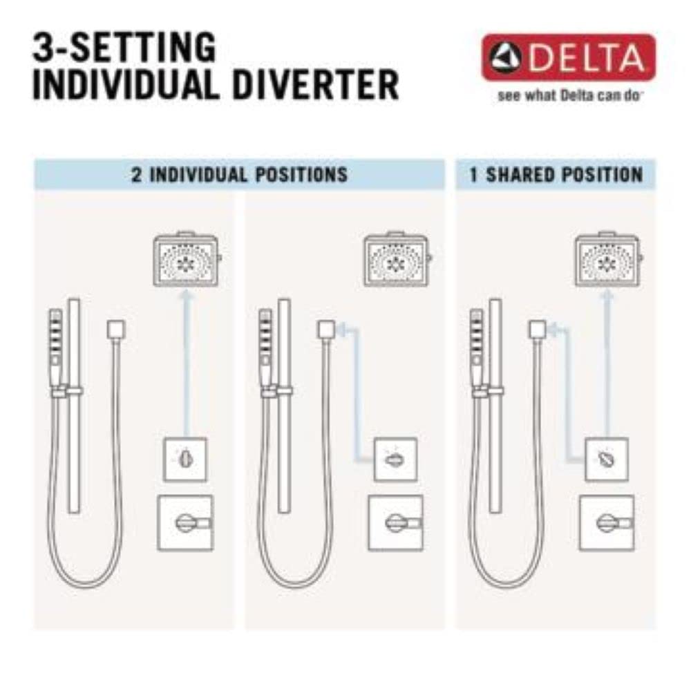 Delta Faucet Vero 3-Setting Shower Handle Diverter Trim Kit, Stainless T11853-SS (Valve Not Included)