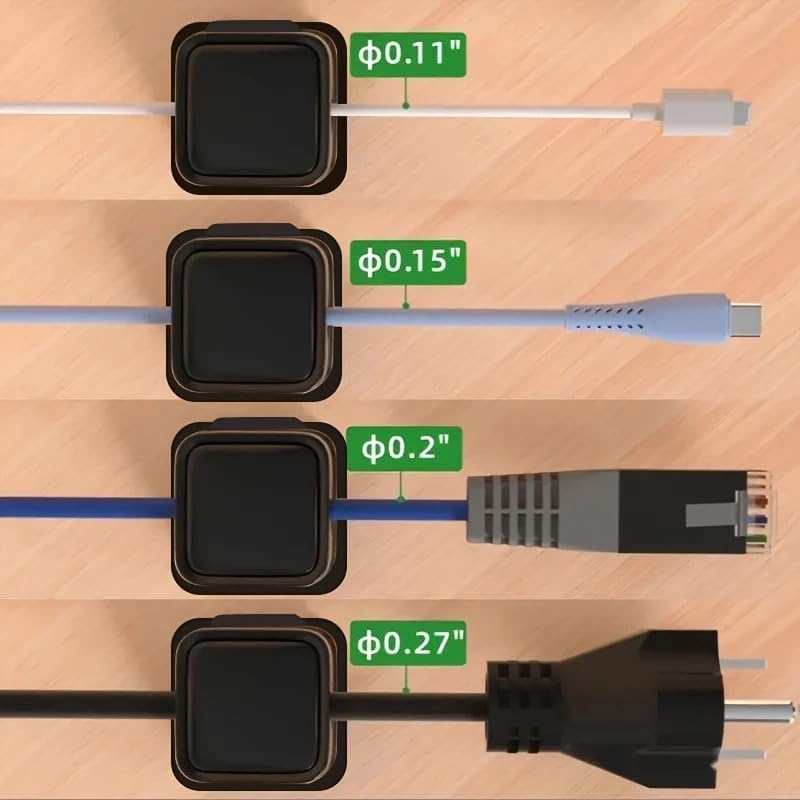 Generic 6pcs Magnetic Cord Organizer Holders with Built-in Phone Charging - Desktop Cable Management System