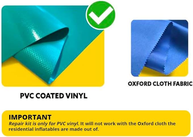 Professional Vinyl Repair Patch Kit for Inflatable Bounce Houses, Includes Marble Multi-Color Vinyl Patches with Large 4-Ounce HH66 Vinyl Adhesive Cement Glue