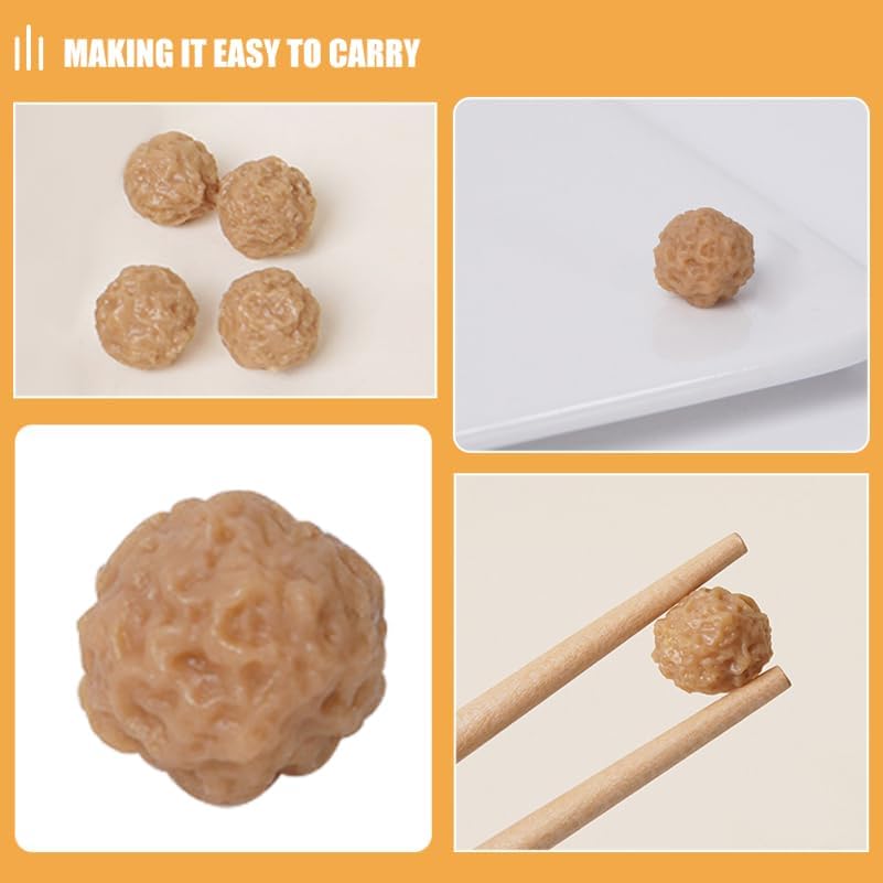 (10Pcs) Alasum Realistic PVC Beef Meatball Model for Kitchen Decoration, Artificial Meatball Display Plaything