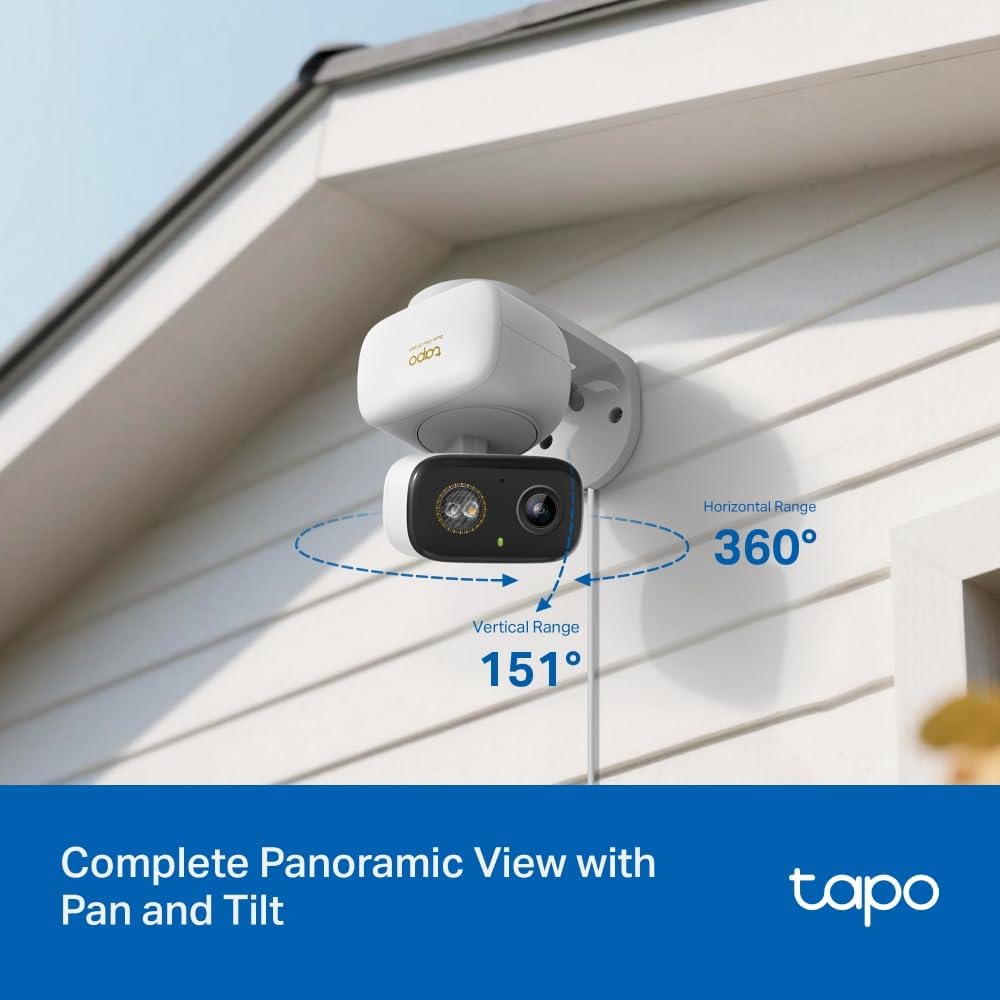 Tapo 3K 5MP 360 2.4 360 Pan/Tilt Indoor/Outdoor Security Camera, Free Person/Vehicle/Baby Cry Detect & Motion Track
