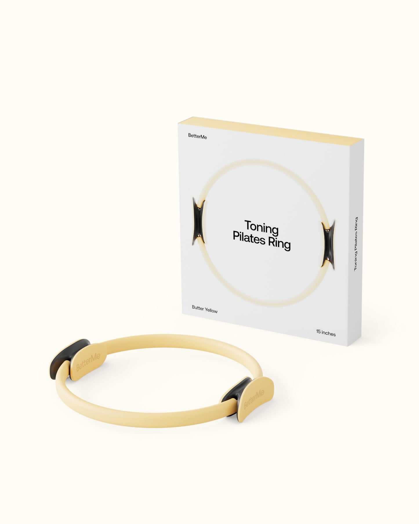 BetterMe Toning Pilates Ring – Magic Circle Pilates Ring for Strength & Flexibility – 15 Inch Fitness Ring for Home Pilates & Yoga Workouts (Butter Yellow)