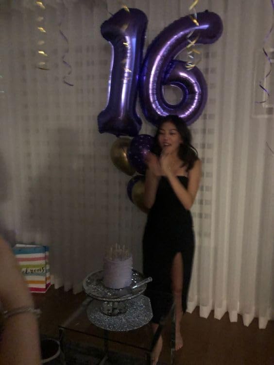 Purple Number 21 Balloon - 40 Inch Birthday Decoration for 21st Party Supplies