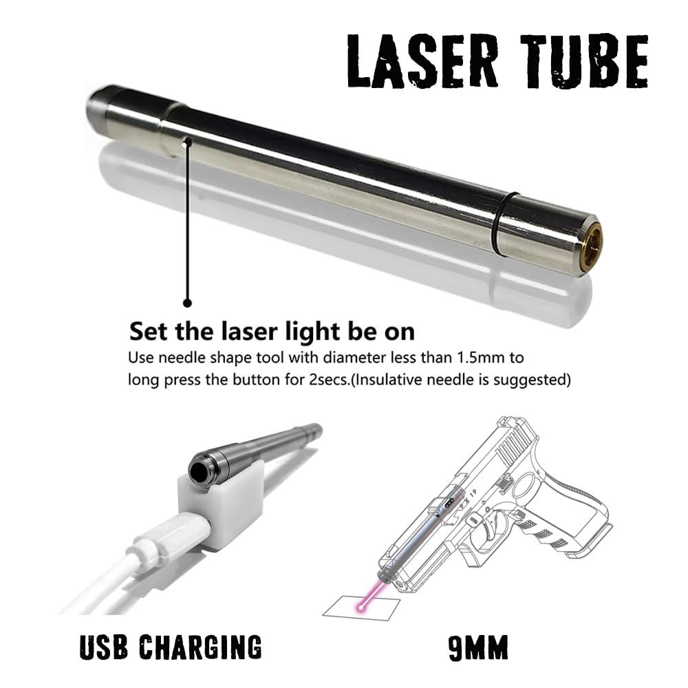 Dry Fire Laser Training System, Laser Target with 9mm Laser Tube for Dry Fire Shooting, Laser Firearm Training System for Competitions