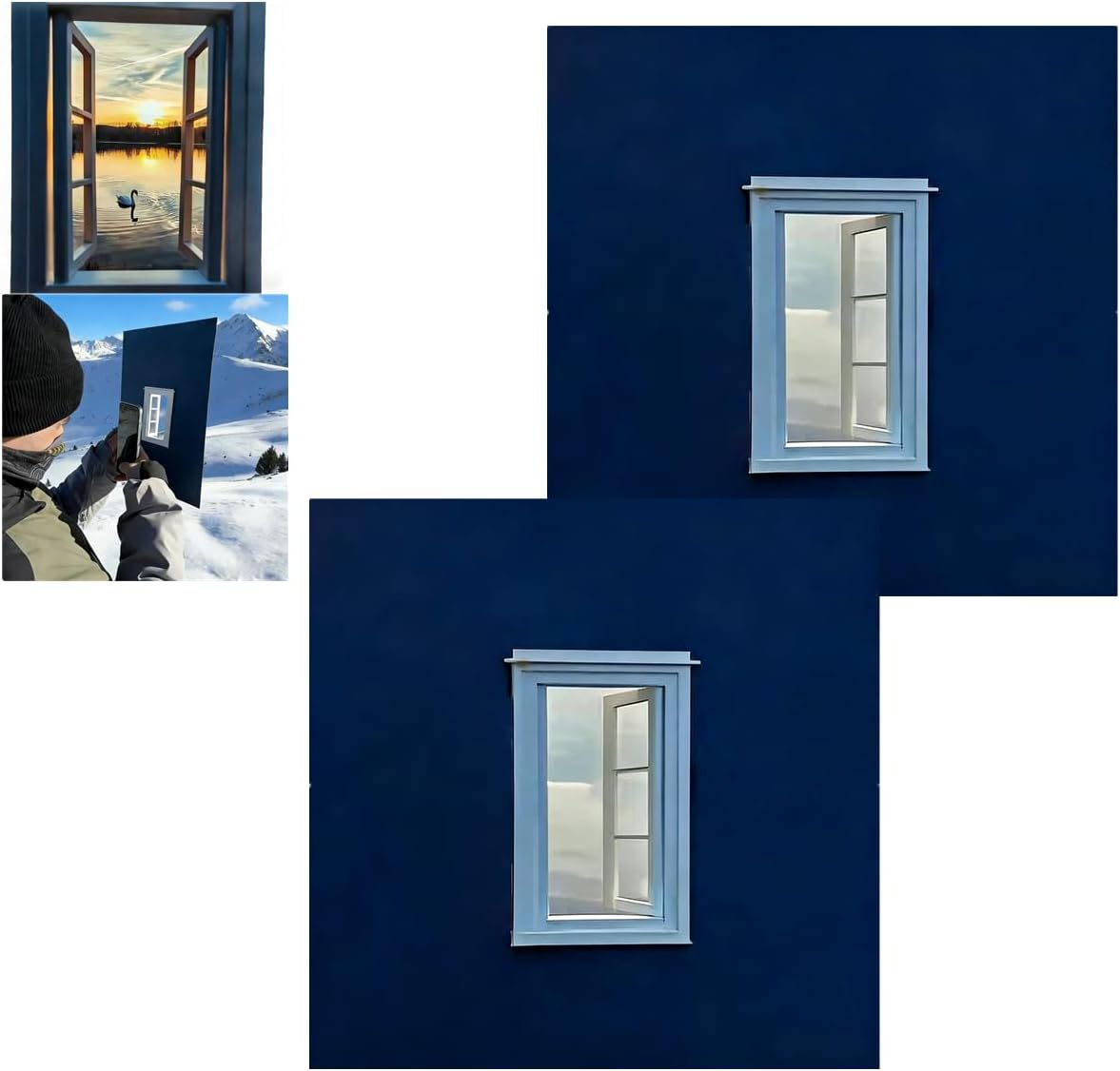 Generic (2) Creative Window Photograph Props, Portable Creative Window Frame Photography Props, Travel Photos