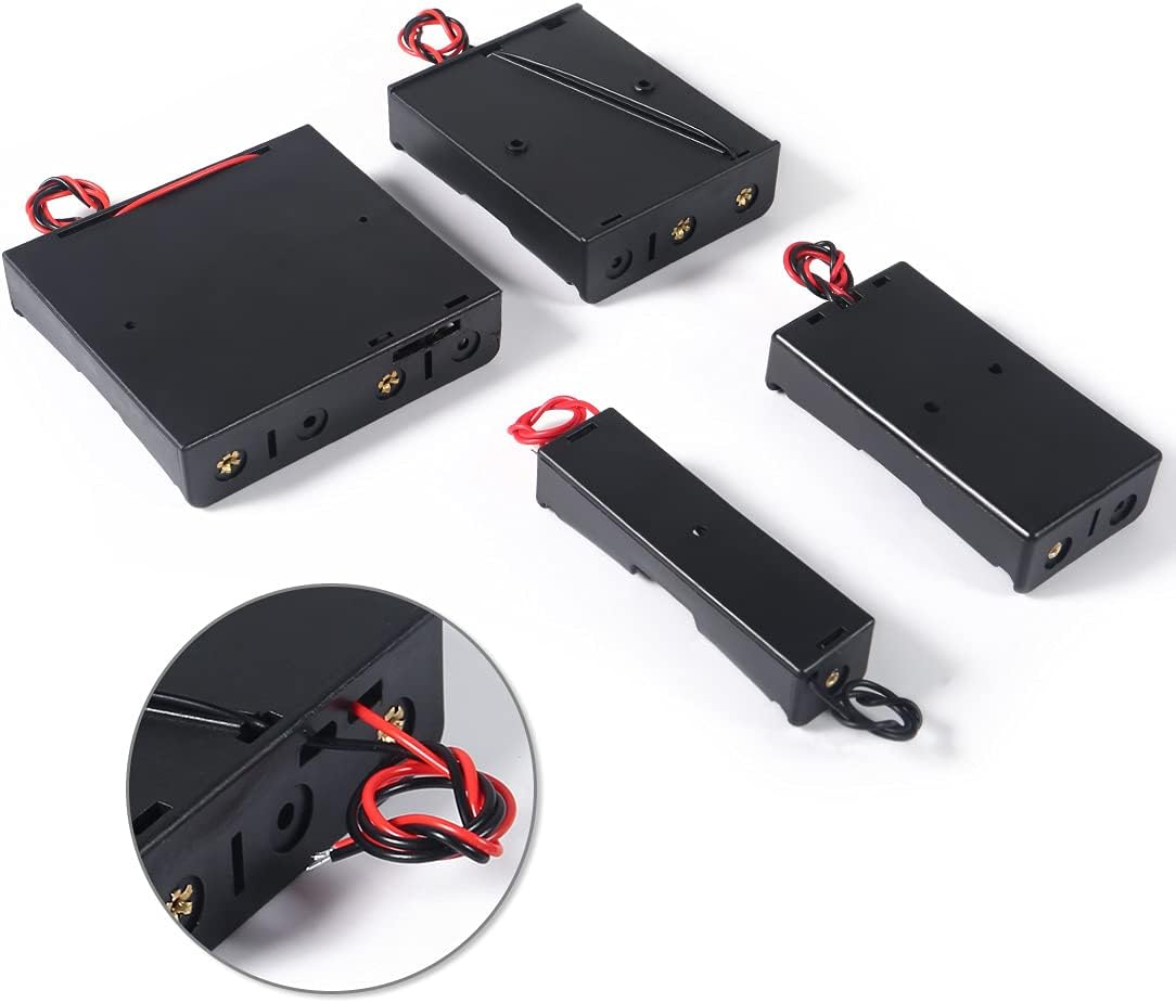DORHEA 12PCS 18650 18650 3.7V, 1/2/3/4 3.7V 1/2/3/4 18650 Battery Holder Bundle with Wire Battery Holder Case x Series