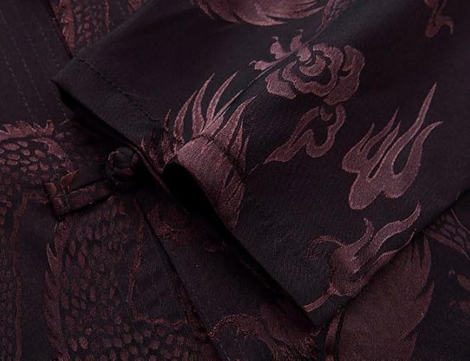 wecotton Tang Suit Men Hanfu Chinese Traditional Clothes Kung Fu Shirt Uniform Long Sleeved Coat Tops and Pants