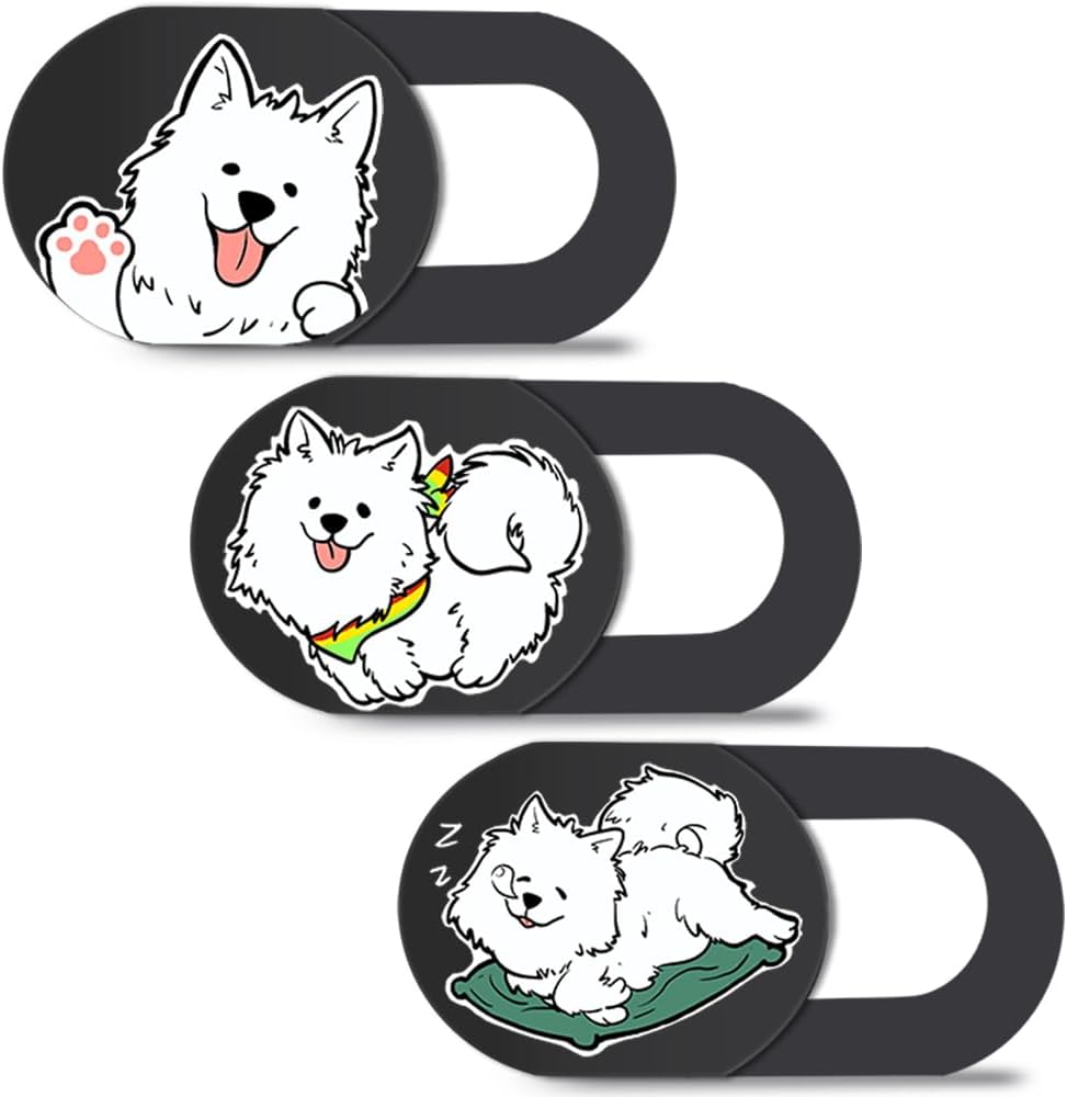 DR. PANDACAT 3-Pack Hug Me Dog Laptop Camera Cover Slide - Cute Webcam Cover for MacBook Pro/Air, Dell, iPad, iPhone