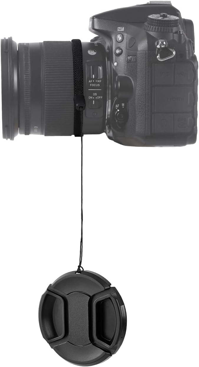 ZZJMCH 2 Pack 55mm Pinch 100% (55mm) Center Front Lens Cap, Extra Strong Springs, Camera Lens Cover, Made from Recycled