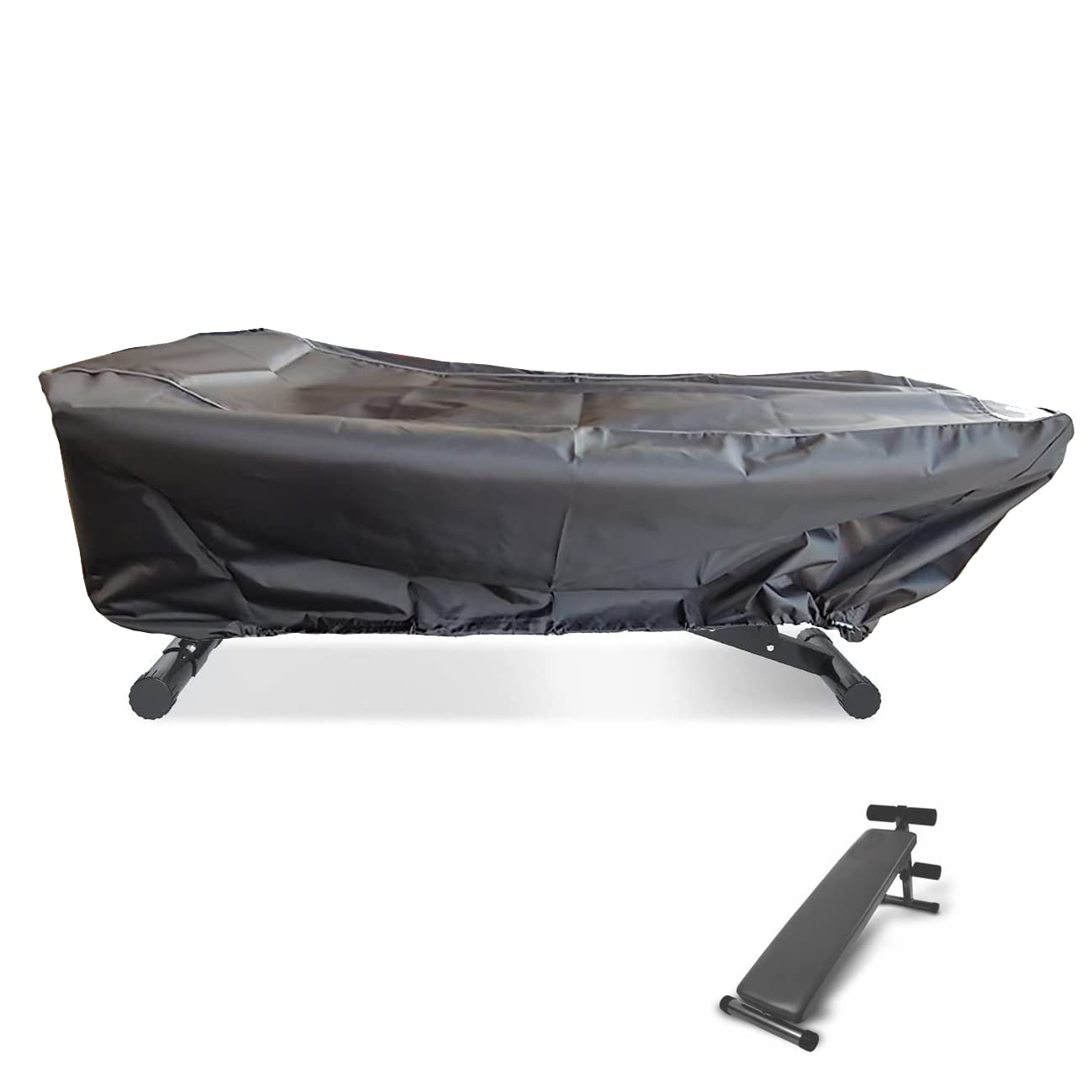 J&C Sit-up Bench Cover 420D Weight Bench Cover Waterproof Outdoor Sit-up Board Cover Workout Bench Cover Weight Bench Cover Outdoor Cover for Exercise Bench Incline Bench Cover Black (60x18x21in)