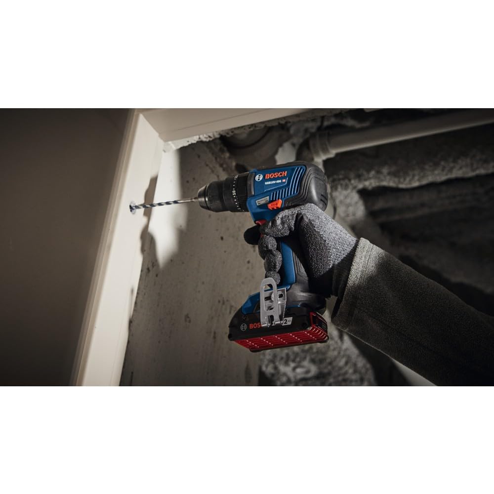 Bosch GXL18V-233B25 18V 2-Tool Combo Kit with 1/2 In. Hammer Drill/Driver, Two-In-One 1/4 In. and 1/2 In. Bit/Socket Impact Driver/Wrench and (2) CORE18V® 4 Ah Advanced Power Batteries
