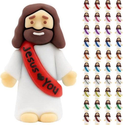 Little Jesus Figures - 40 Pcs Mini Christ Figurines in Multicolor | Perfect for Easter, Baptism & Gifts