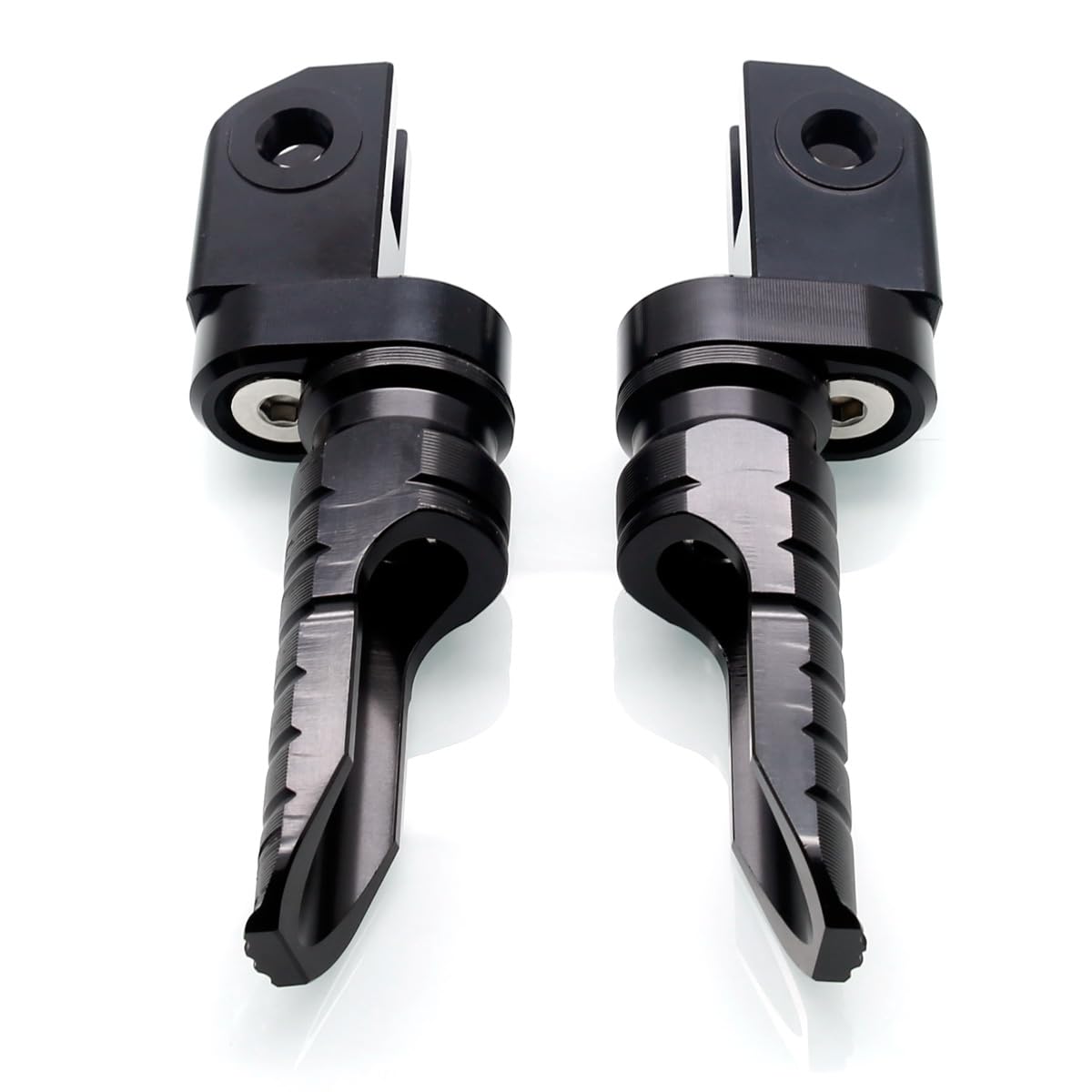 MZS Motorcycle Foot Pegs Front 360° Roating Rider Footpegs Black CNC Compatible with Daytona 675/R, Street Triple R/RS/RX/S, Speed Triple/R/RS/S, Speed Triple 1200 RR/RS, Speed Twin, Trident 660