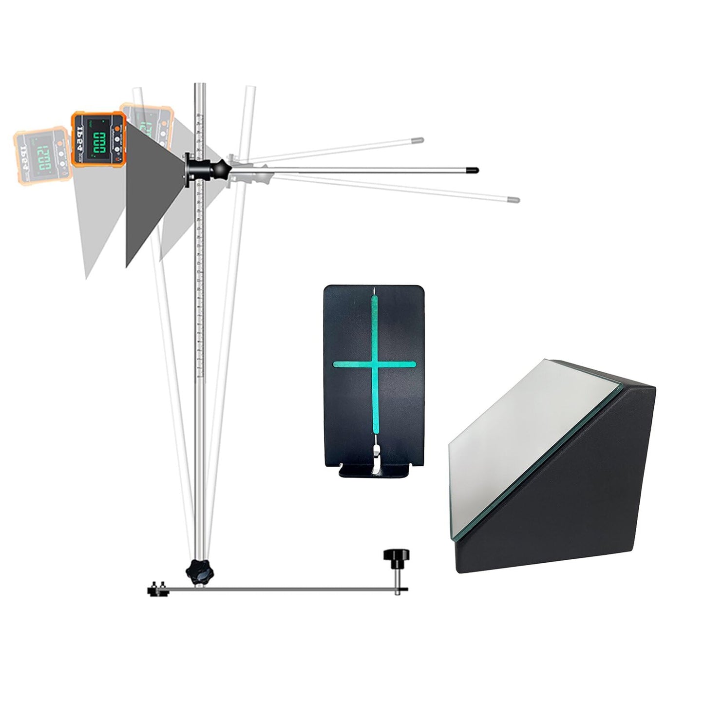 ADAS Calibration Tool 8.07"Outer Edge Reflector for Automobile Light & Heavy Vehicles with Digital Angle Finder,Assist Mirror and Reflective Board for Vehicle Centerline Alignment