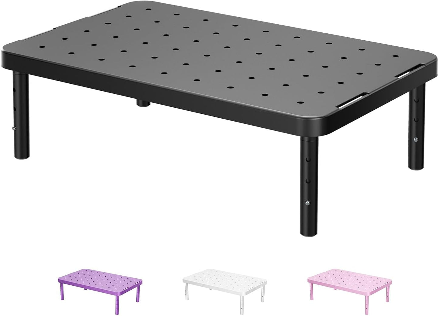 (PTT001-B), 1 Pack, WALI Computer Monitor Stand for Desk, Adjustable Laptop Riser, Desk Monitor Stand Underneath
