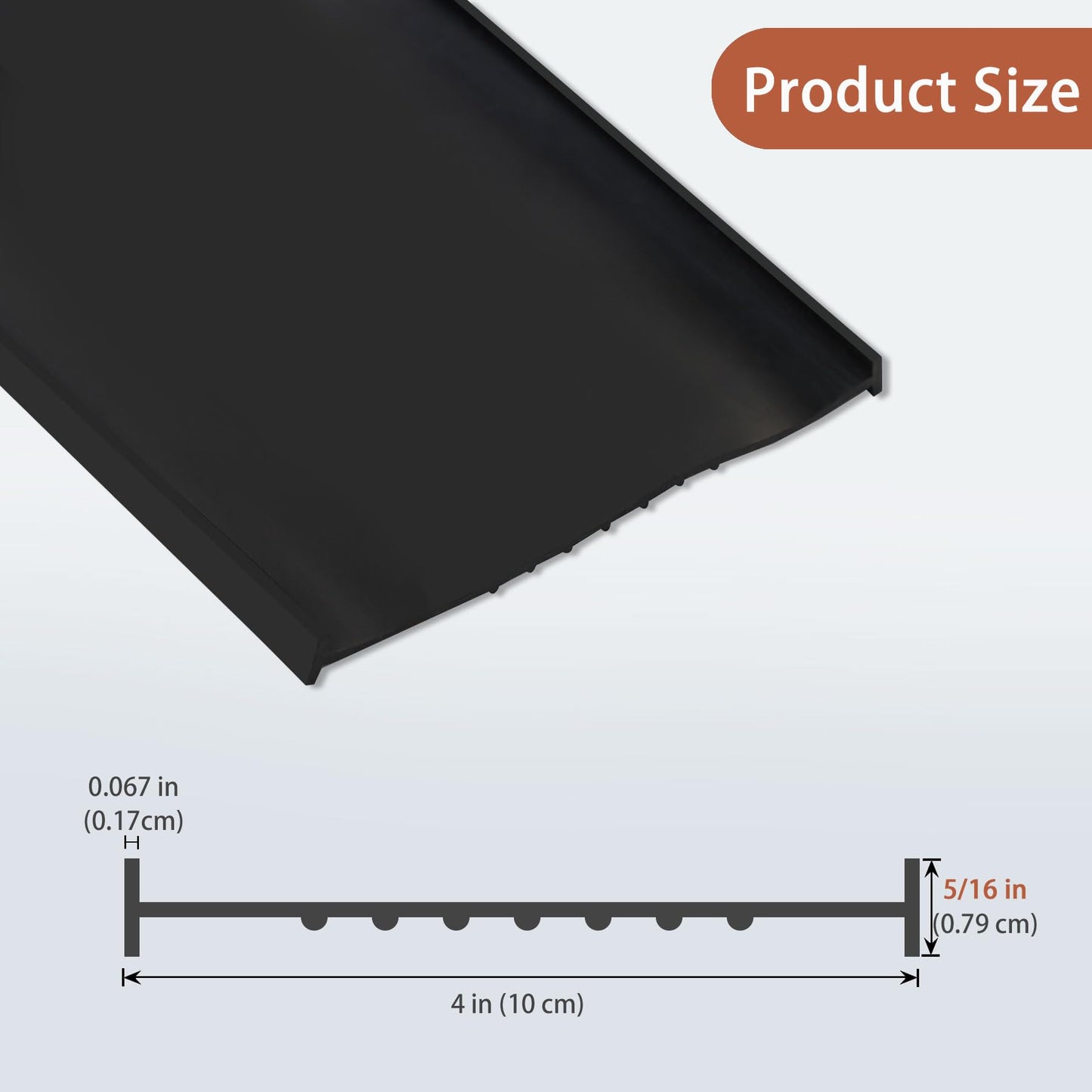 Gaahing Garage Door Bottom Seal Strip, 9.8 FT U-Shaped Replacement Weather Stripping, Impact Buffer Sealing Weatherstrip, Fits 5/16" T-End Double Track