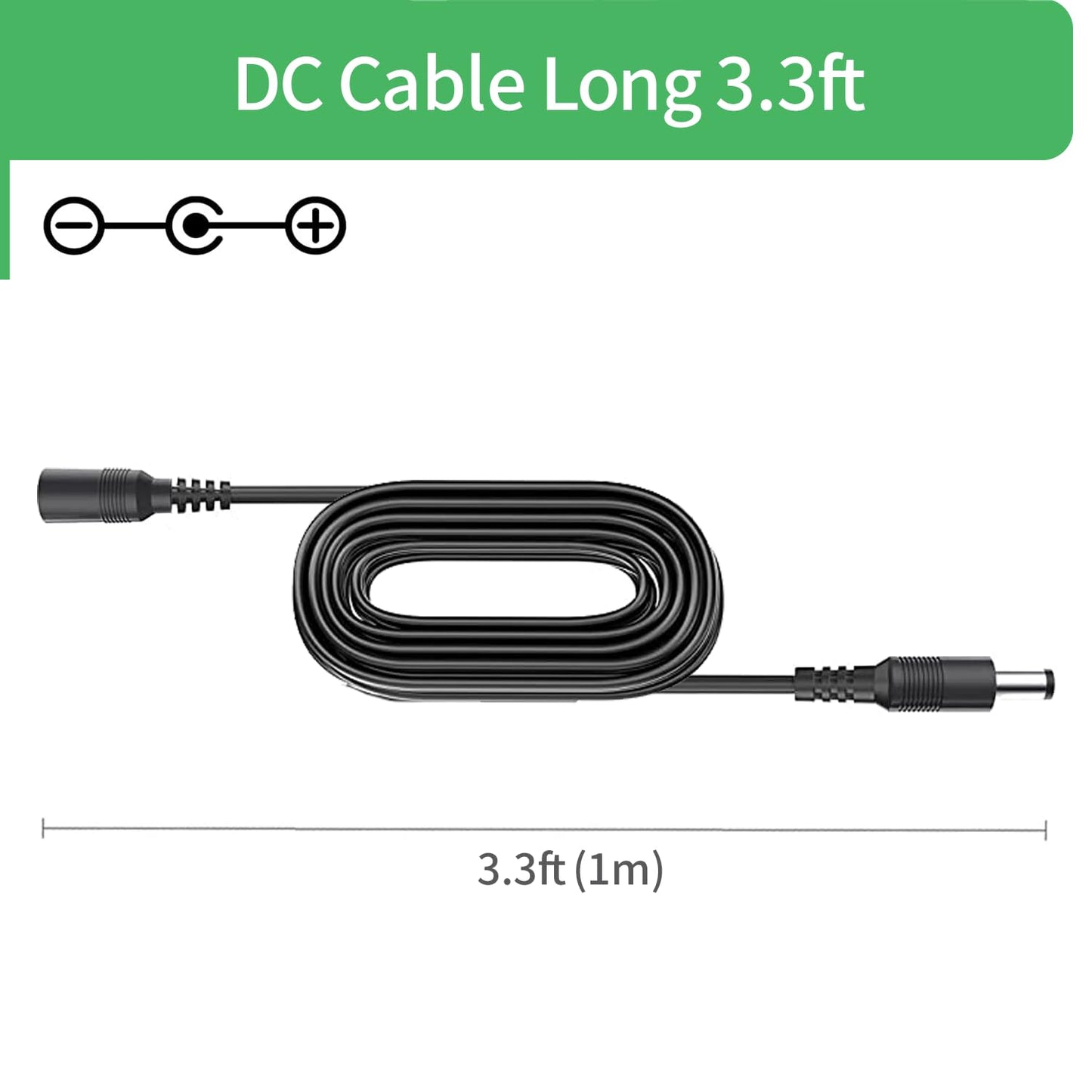 Security-01 3.3FT 1M 5.5mm 2.1mm,for DC Power Extension Cable x CCTV Camera IP WiFi Camera,DVR,LED Strip,DC Power