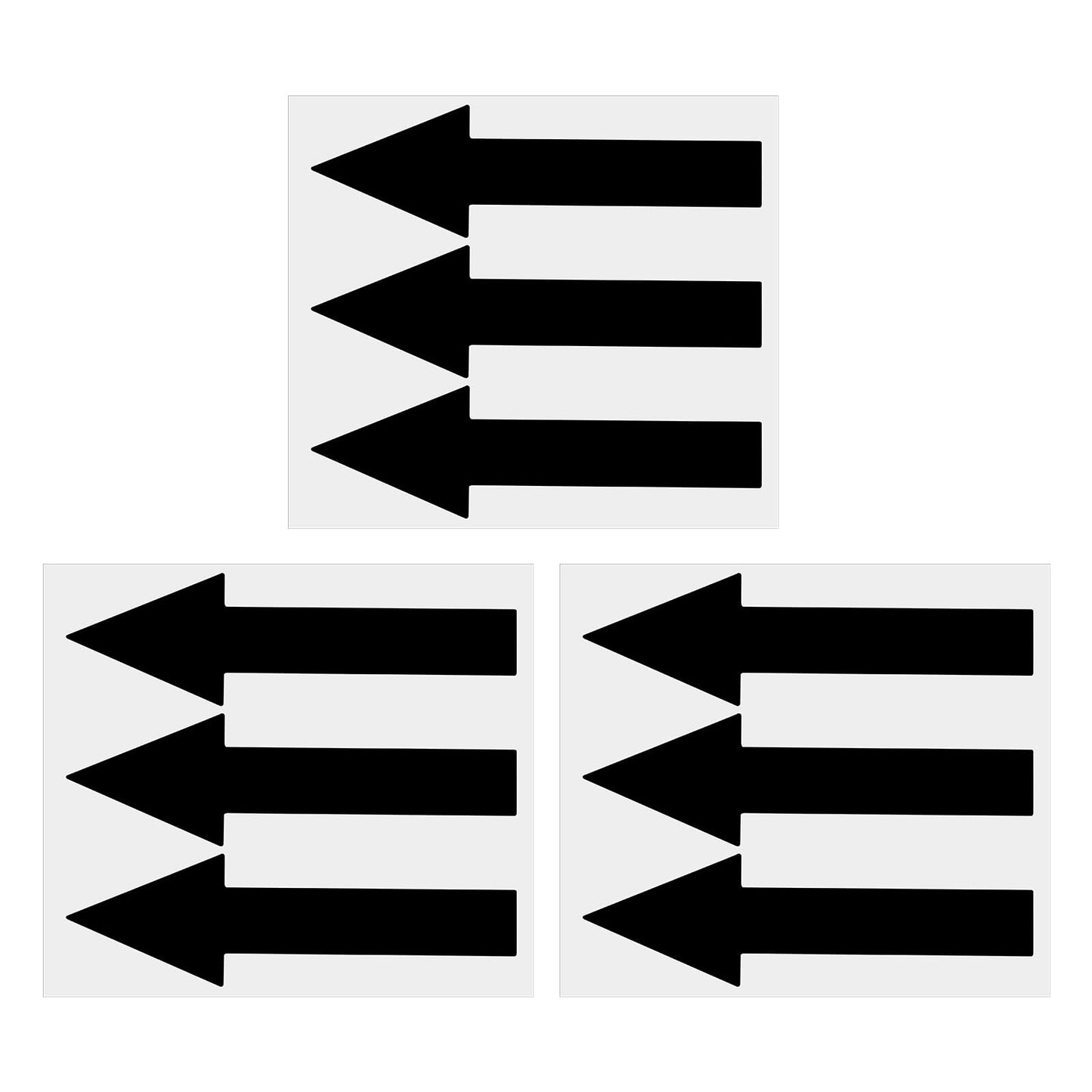 JJUNW 9 Pack Arrow Decal Stickers - PVC Waterproof Wall Marking Signs - Self Adhesive Directional Stickers (Black)