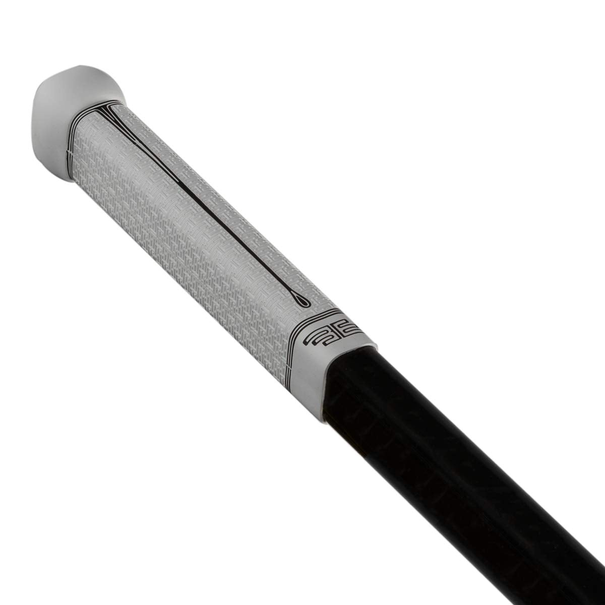 Buttendz Flux Z Hockey Stick Replacement Grip - Reusable Design, Large Knob Player Grip to Maximize Power, Accuracy and Stick Control, Fits All Stick Sizes (White/Black Drip)