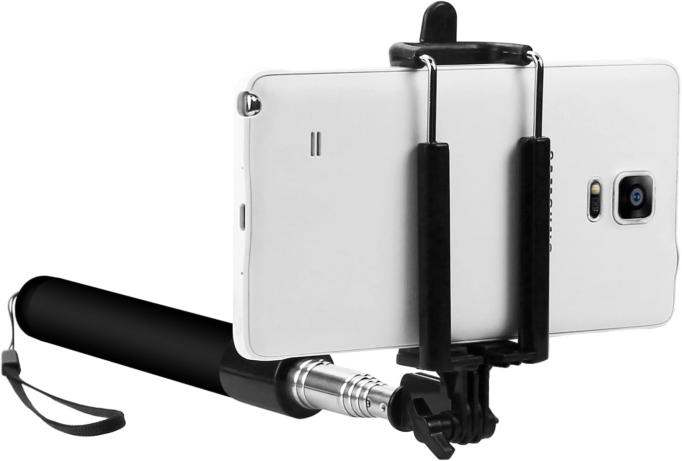 Cellet Selfie Stick Extendable Adjustable, for All Smartphones iPhones, Samsung Galaxy, Google Pixel, Go Pro