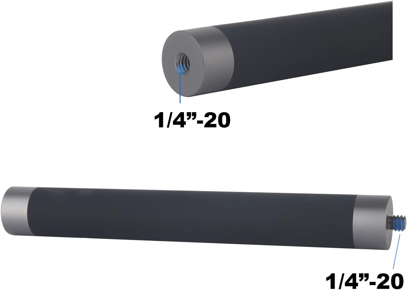 Rigdance 1/4" 15cm/5.9 inch 1/4" Thread Extension Aluminium Rod Mount, Camera Extension Rod for Dash Cam, Action