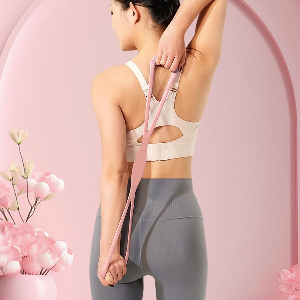 Figure 8 Resistance Bands Set of 3 (15/25/35lb),Silicone Exercise Bands with Handles for Women Men, Workout Bands for Shoulder, Posture Correction, Home Gym Yoga Exercise Equipment
