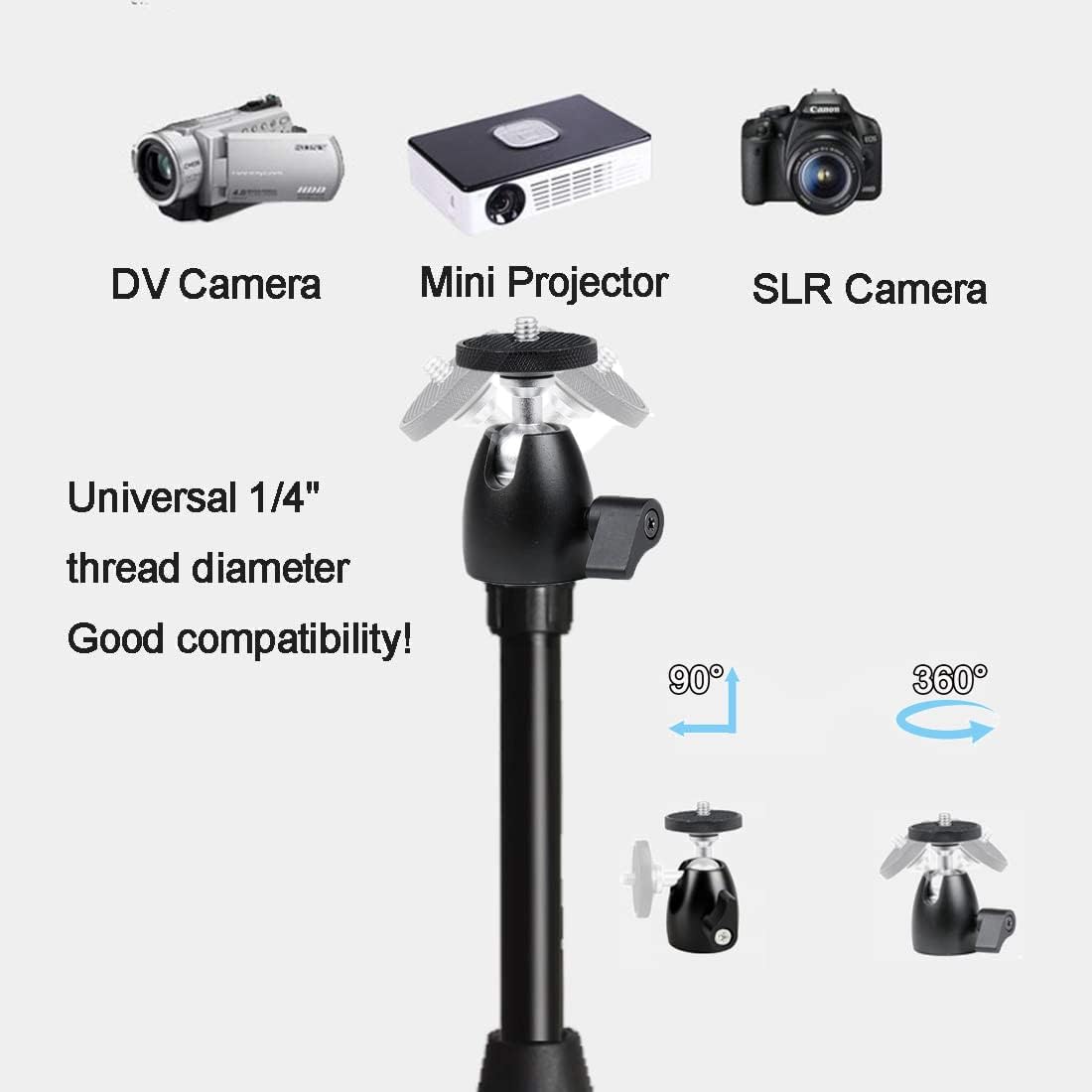 Coret 29-57 inches 360Swivel Upgrade Mini Projector Tripod Stand, Adjustable Floor Stand Holder with Upgrade Ball Head