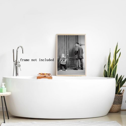 Big Daddy Bathroom Canvas Wall Art - Humorous Black and White Movie Poster | 8x12 Inch Unframed Decor