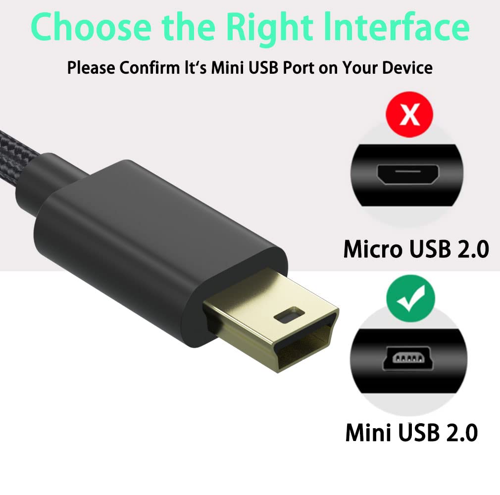 SCOVEE 3FT Camera USB Cable,Braided Mini USB Data Transfer Cord for Canon Rebel/PowerShot/EOS/DSLR/ELPH Digital