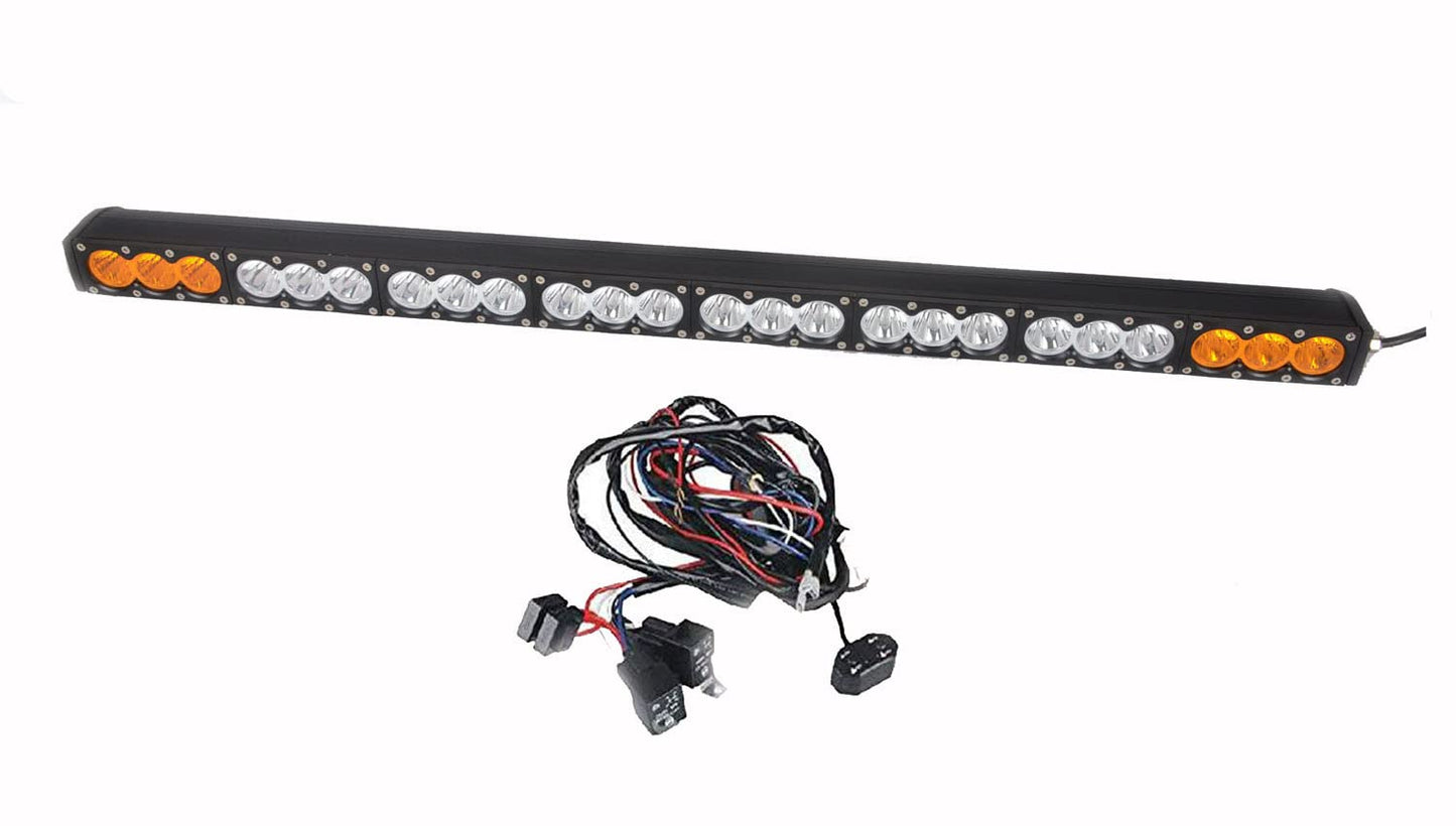 43 Inch 240W Off Road LED Light Bar Dual Color White Amber Yellow Spot Flood Combo Beam Work Diving Driving Fog Light for Ford GMC Ram UTV