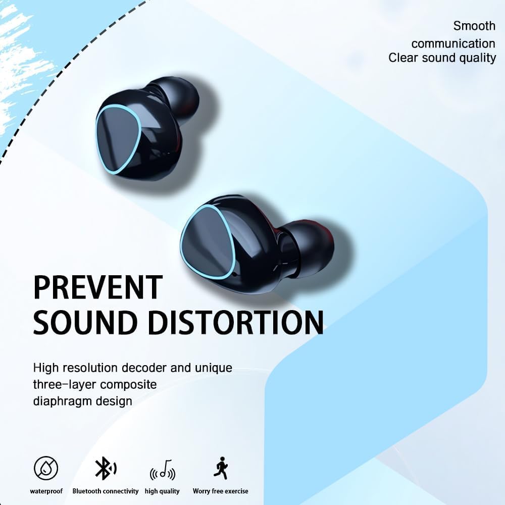 DCBCODGAL 5.3 30H MWRPCRDN Wireless Earbuds, Bluetooth Ear Buds LED Power Display Headphones Playtime Stereo Earbuds