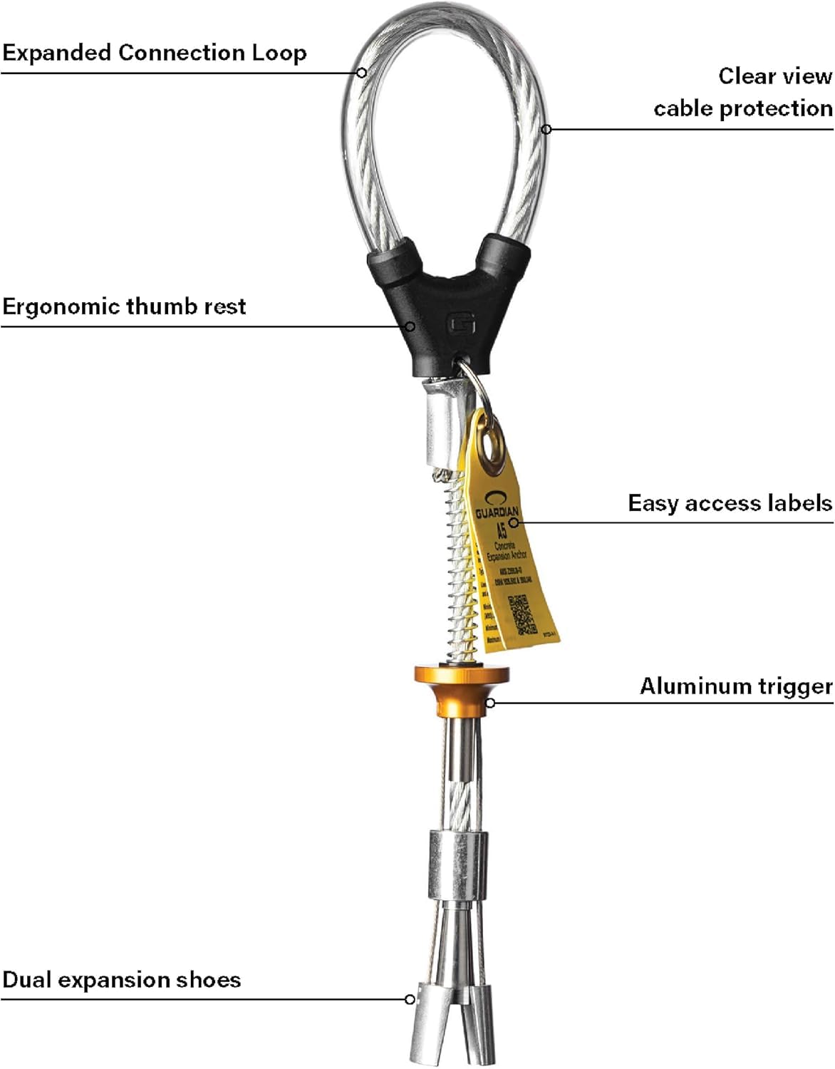 Guardian 1400052 A5 Concrete Expansion Anchor | 5,000 lb MBS | Reusable | Steel