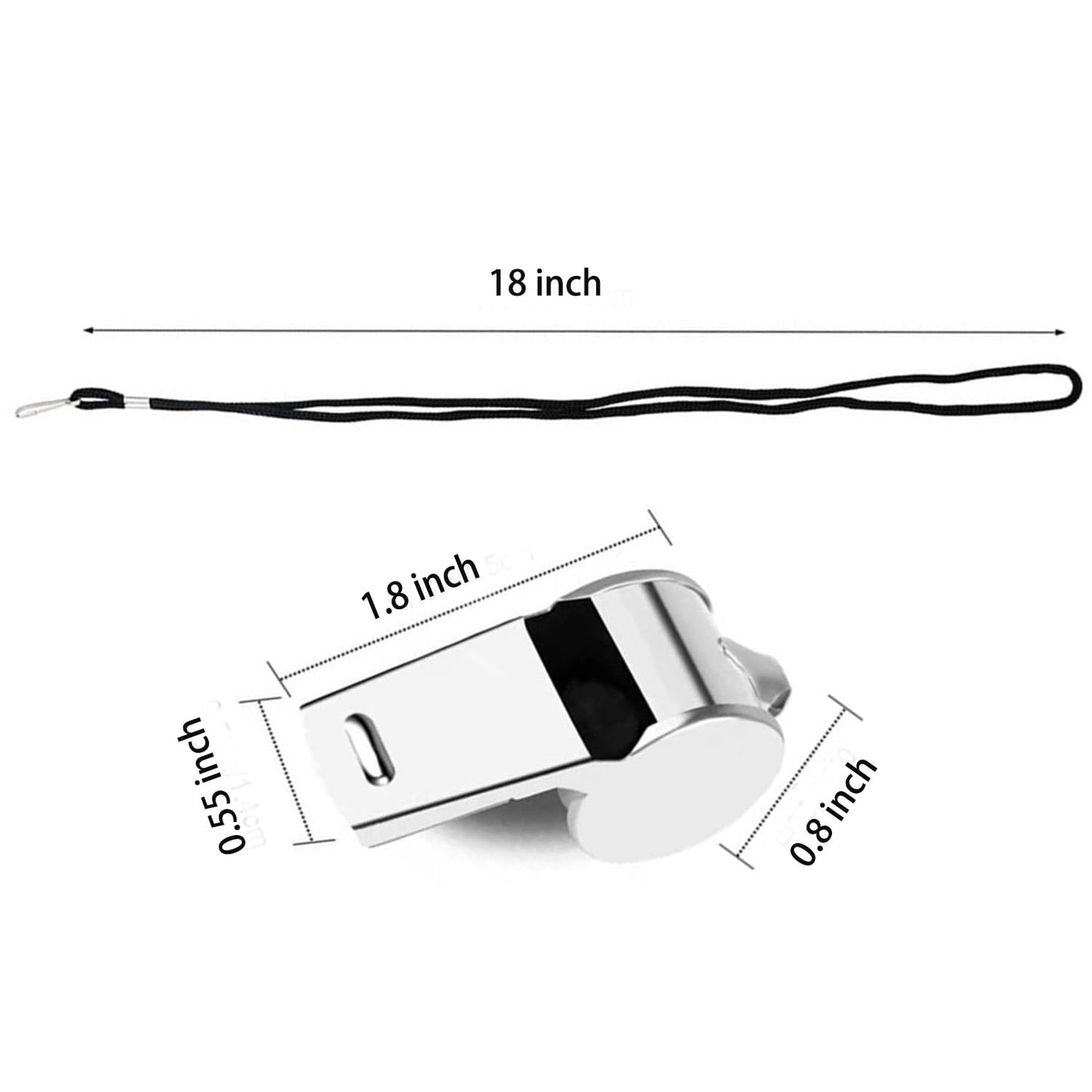 suyncyi 6Pack Stainless Steel Whistle with Lanyard, Loud Crisp Sound Whistle Ideal for Coaches, Referees, and Official