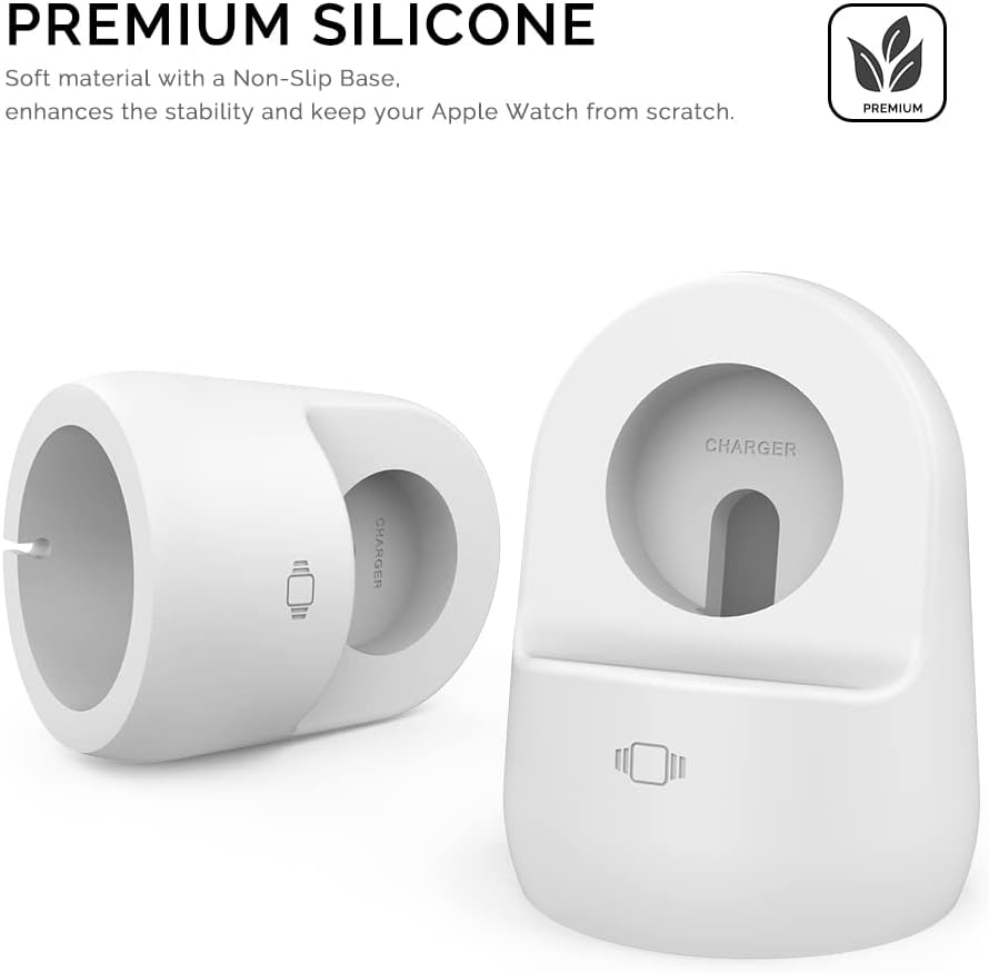 AHASTYLE 3, 2, SE3, SE2, 11 10 9 8 7 6 5 4 3 2 1 (49/46/45/44/42/41/40/38mm), iWatch Stand Silicone Charging Dock