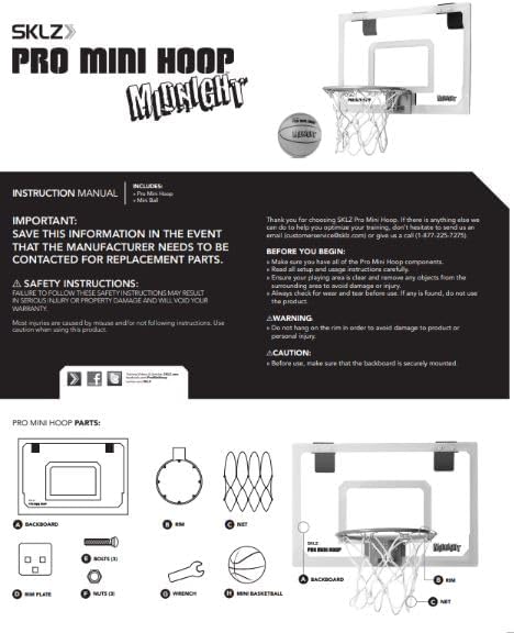 SKLZ Pro Mini Indoor Basketball Hoop - Over The Door ??Portable - Great For Home, Dorms, Offices, and Gifts