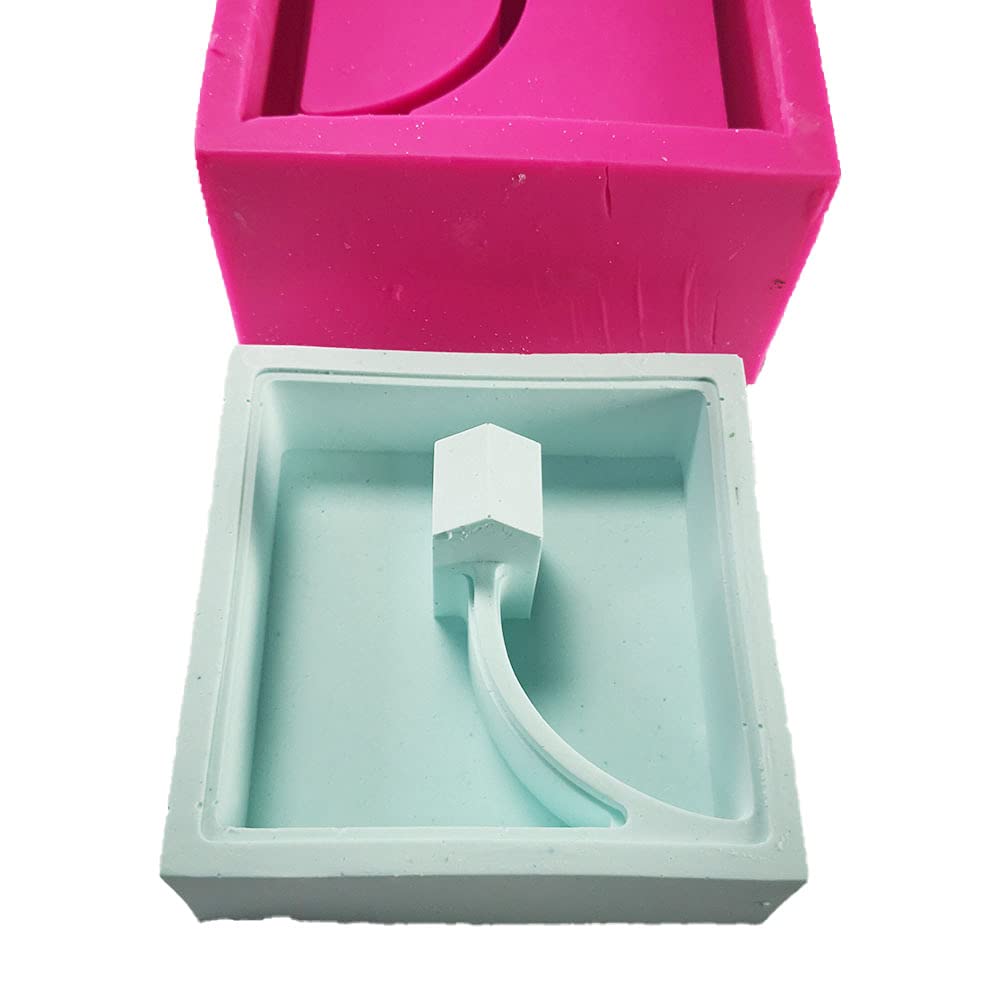 Silicone Molds for Concrete Flower Pots,Square Geometric Silicone Planter Molds Succulent Plant Flowerpot Molds Cement Clay Molds DIY Handcraft Decoration Tool