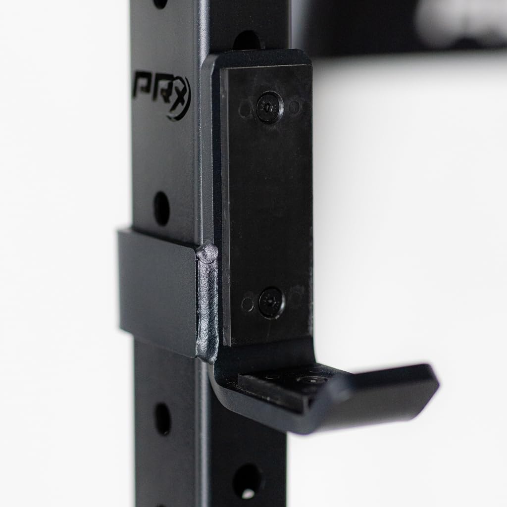 PRx Performance 2x3 J-Cup Pair, 5/8" Hole Squat Racks, 1,000lb Heavy Duty J-Hook, Black Powdercoated Steel & UHMW Protection for Barbell Knurling