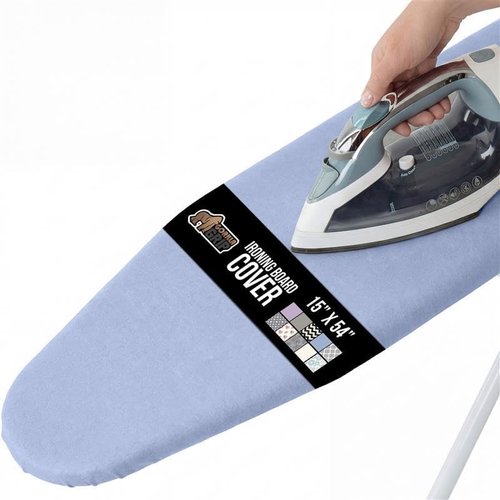 GORILLA GRIP The Original Ironing Board Cover and Pad, Silicone Coating, 400°F Scorch Resistant Thick Padding, Heavy Duty Iron Covers Standard Boards, Hook and Loop Fastener Strap, Blue 15x54
