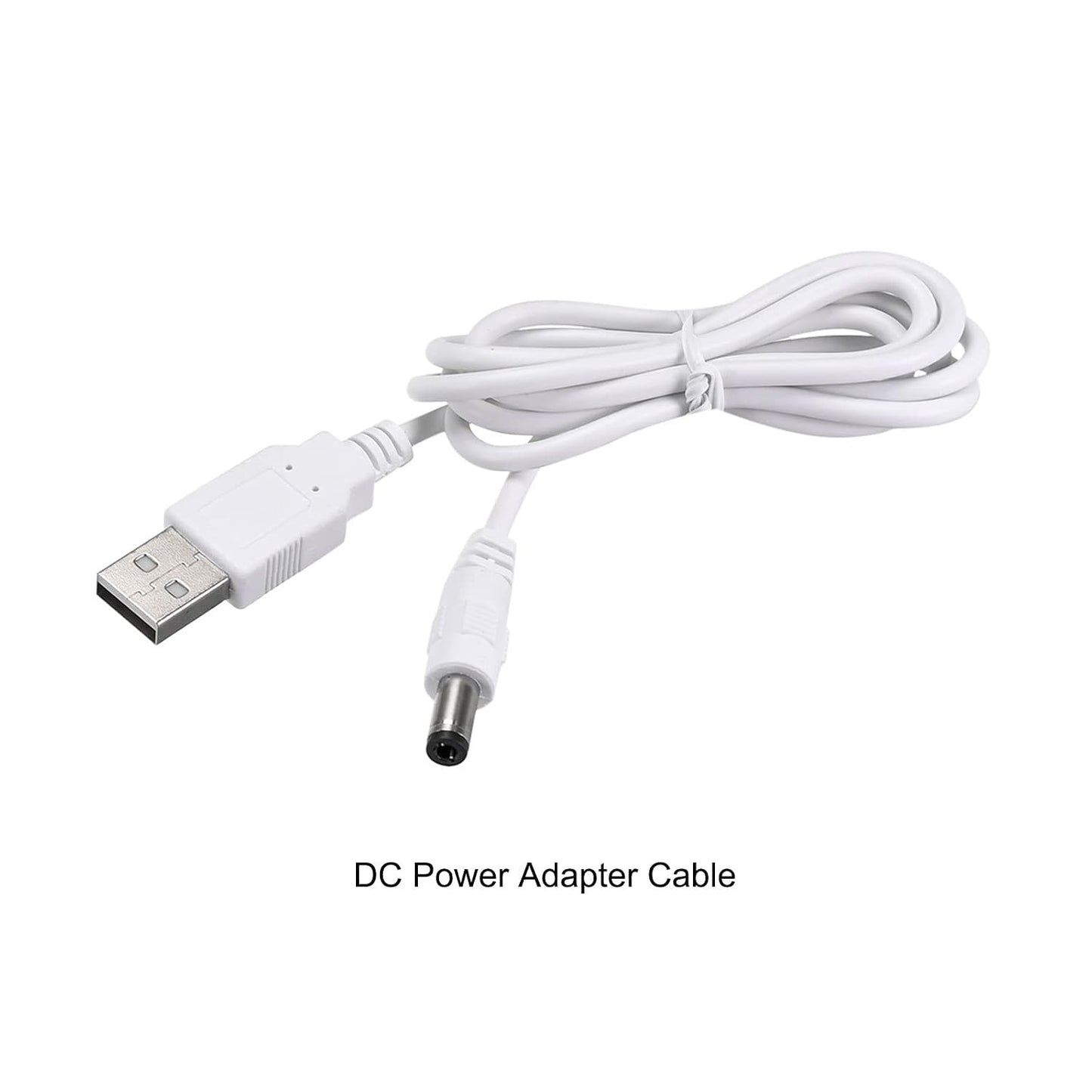5.5x2.5mm/ 2A/ DC Power Cable USB Male to Male Connectors Jack Socket Wire [for CCTV DVR LED Strip Light] - White
