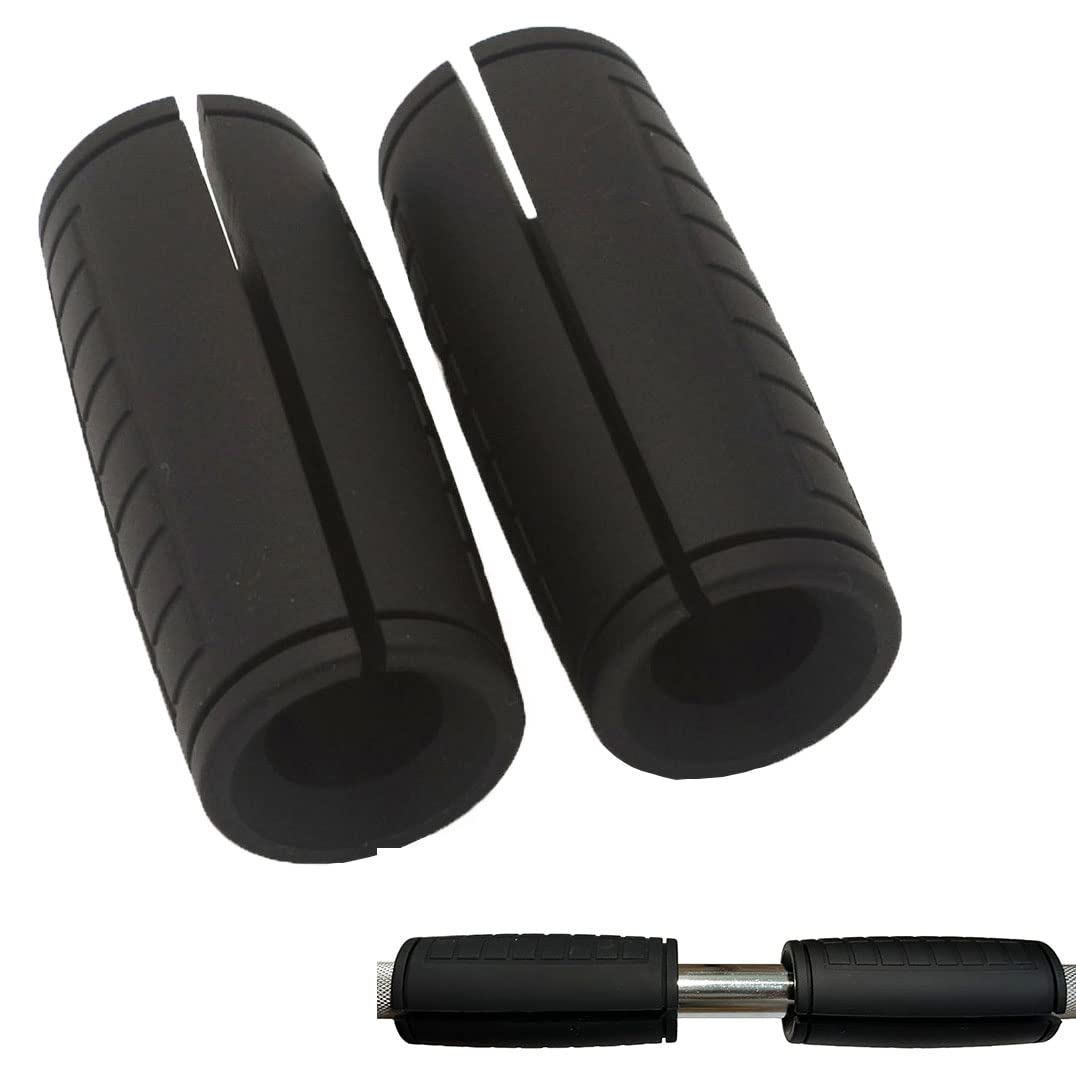 qibylift Pull Up Thick Bar Adapter, Weight Grips Bar Fit for Standard Barbell - Dumbell Handles, Silicone Rubber Barbell Grips for Weight Lifting Cable Attachments & Fitness Training (Black)