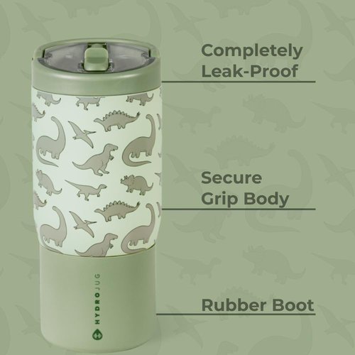 HydroJug Kids 14 oz Sport Water Bottle - Insulated, Leakproof, BPA-Free | Durable Dinosaur Design