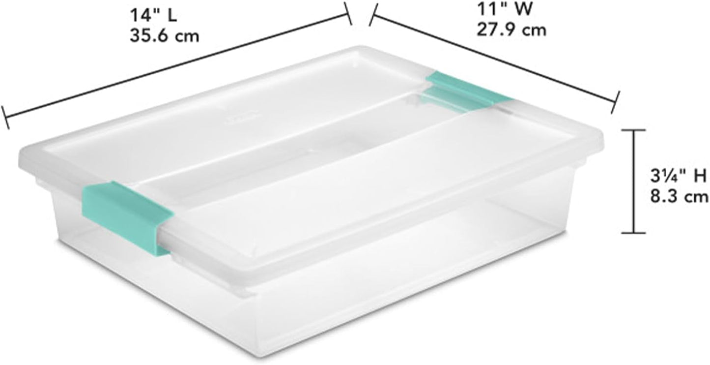 Sterilite Clip Box - Stackable Small Storage Bin with Latching Lid for Office & Crafts | Clear, 1-Pack
