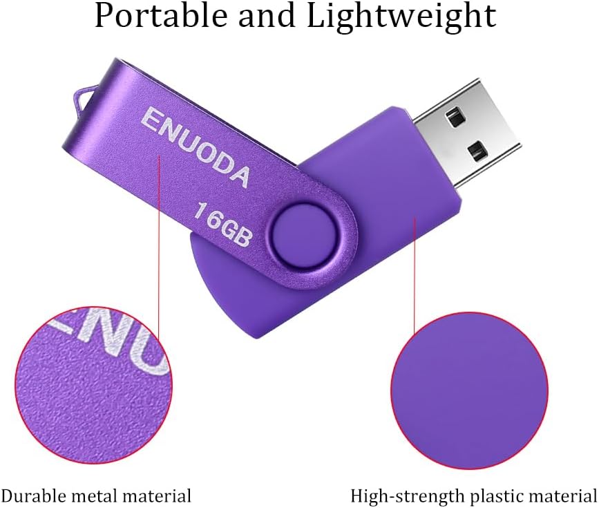 ENUODA 16GB 2 Pack 16GB 2.0 Flash Drive Thumb Drives USB Memory Stick Jump Drive Pen Drive for Storage and Backup (Blue