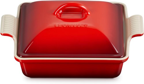 Le Creuset Stoneware Casserole - 2qt Shallow Square Dish in Cerise | Durable & Stylish Design