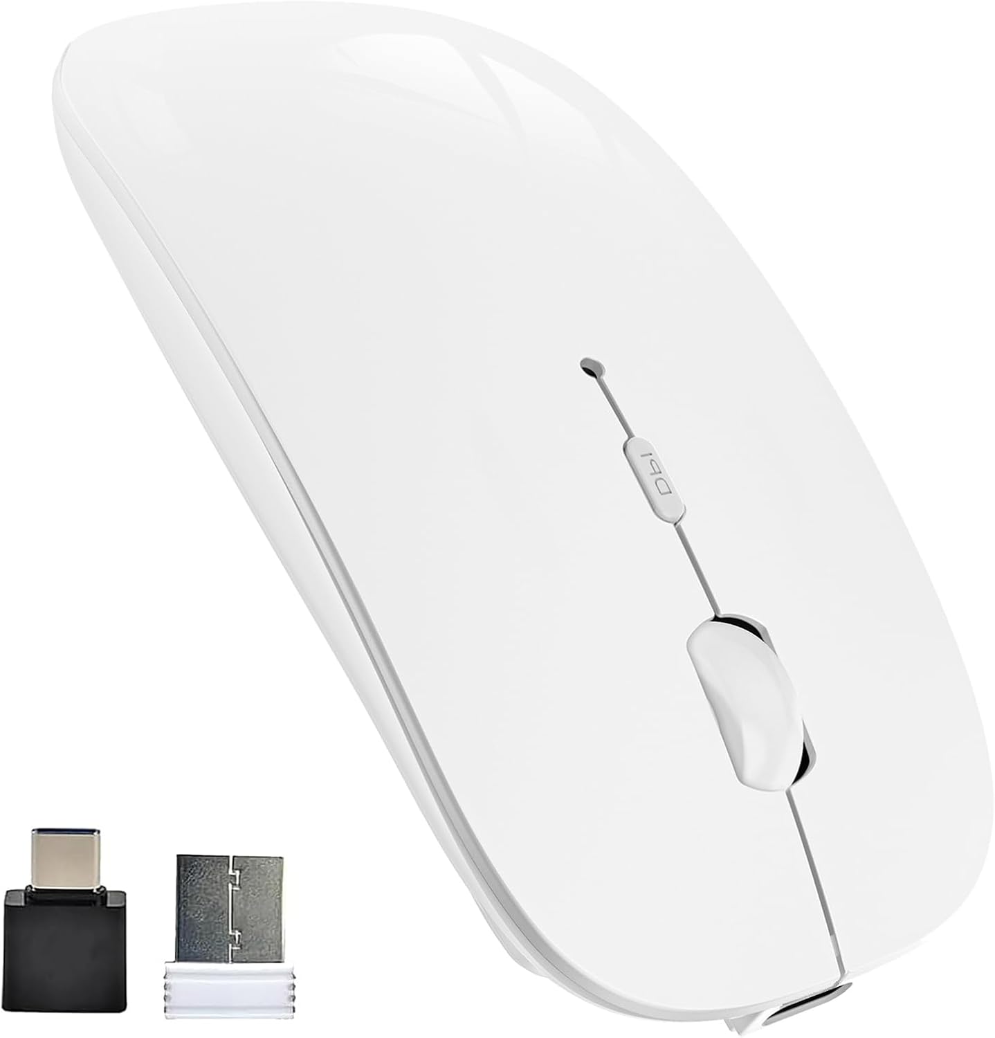 SUNGI Mode(Bluetooth5.2+USB),Silent Bluetooth Wireless Mouse Dual Rechargeable mice with USB-C to USB Adapter